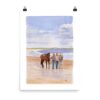 0298f056a0cafb1c534c27bbcbe22be8.jpg Walking Horses On The Beach | Watercolor Print