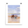 755a6cd0e54de2ed5c7bb4e082394f3b.jpg Walking Horses On The Beach | Watercolor Print