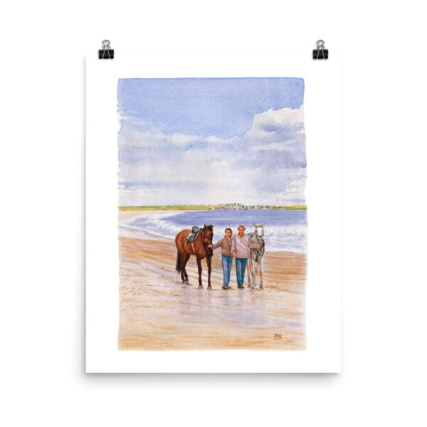 755a6cd0e54de2ed5c7bb4e082394f3b.jpg Walking Horses On The Beach | Watercolor Print