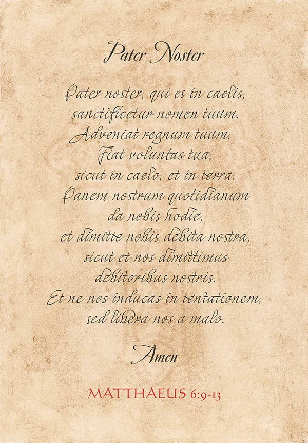 Pater Noster Poster in Latin