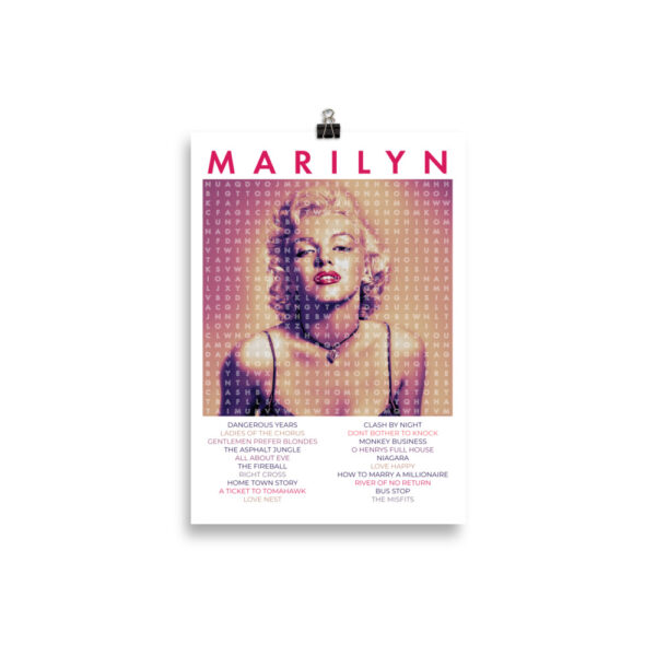 Marilyn Monroe Word Search Poster