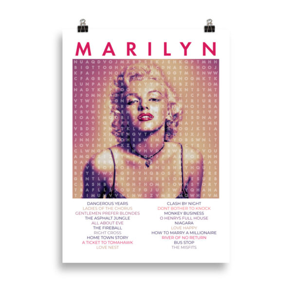 Marilyn Monroe Word Search Poster
