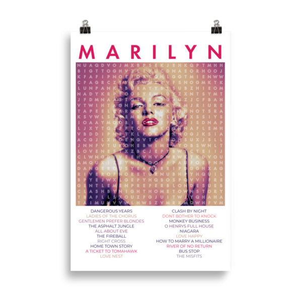 Marilyn Monroe Word Search Poster