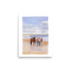enhanced-matte-paper-poster-in-8x10-front-6654f52156f13.jpg Walking Horses On The Beach | Watercolor Print