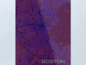 woocommerce-boston-metal-work-96824656-metal-print-1.jpg Boston Road Map | Digital Art Metal Print