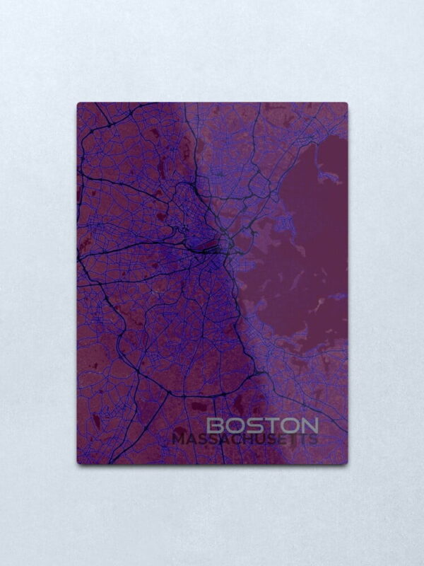 woocommerce-boston-metal-work-96824656-metal-print-1.jpg Boston Road Map | Digital Art Metal Print