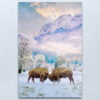 work-59538674-metal-print-2.jpg Bison Fighting in Snow | Digital Art Metal Print